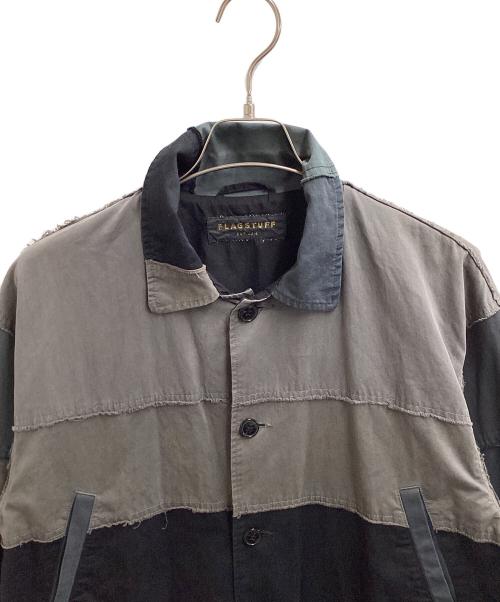 flagstuff（フラグスタフ）flagstuff (フラグスタフ) PATCH WORK SAFARI JACKET グレー サイズ:Lの古着・服飾アイテム