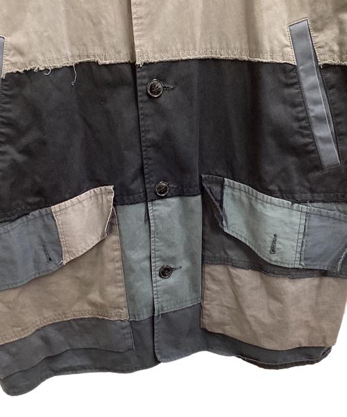 flagstuff（フラグスタフ）flagstuff (フラグスタフ) PATCH WORK SAFARI JACKET グレー サイズ:Lの古着・服飾アイテム