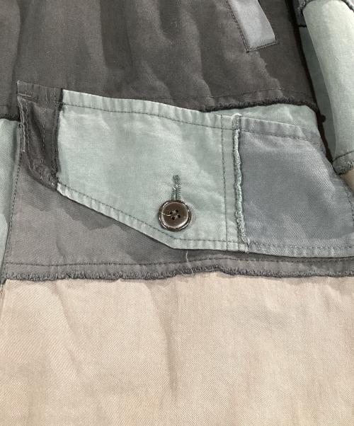 flagstuff（フラグスタフ）flagstuff (フラグスタフ) PATCH WORK SAFARI JACKET グレー サイズ:Lの古着・服飾アイテム