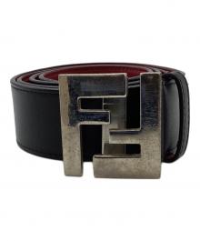 FENDI（フェンディ）の古着「FFロゴバックル ベルト / 190711201-A9Z8」｜ブラック×レッド