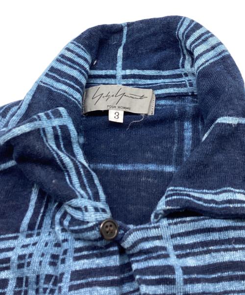 Yohji Yamamoto pour homme（ヨウジヤマモト プールオム）Yohji Yamamoto pour homme (ヨウジヤマモト プールオム) 06SS 藍染めリネンチェックシャツ　/　HR-T55-363 ブルー サイズ:3の古着・服飾アイテム