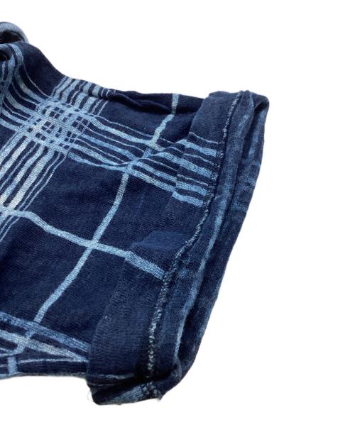 Yohji Yamamoto pour homme（ヨウジヤマモト プールオム）Yohji Yamamoto pour homme (ヨウジヤマモト プールオム) 06SS 藍染めリネンチェックシャツ　/　HR-T55-363 ブルー サイズ:3の古着・服飾アイテム