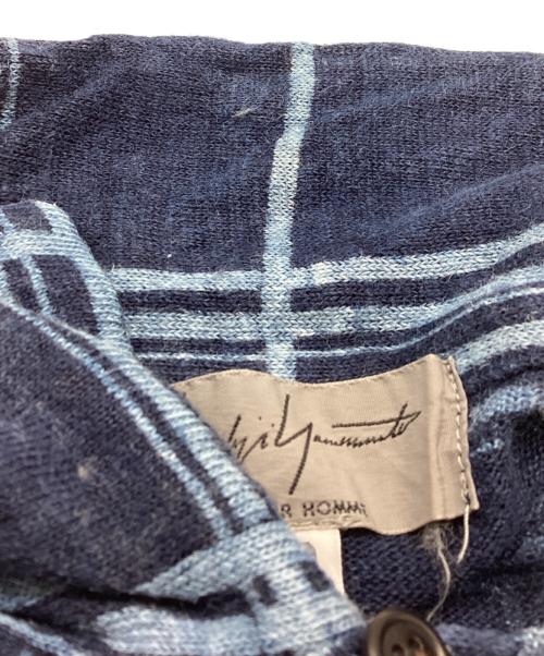 Yohji Yamamoto pour homme（ヨウジヤマモト プールオム）Yohji Yamamoto pour homme (ヨウジヤマモト プールオム) 06SS 藍染めリネンチェックシャツ　/　HR-T55-363 ブルー サイズ:3の古着・服飾アイテム