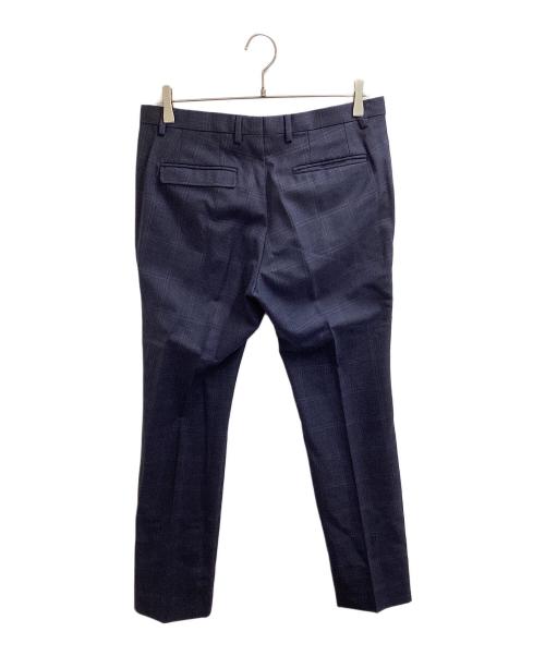 GUCCI（グッチ）GUCCI (グッチ) チェック1タックスラックス ネイビー サイズ:46の古着・服飾アイテム