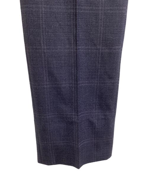 GUCCI（グッチ）GUCCI (グッチ) チェック1タックスラックス ネイビー サイズ:46の古着・服飾アイテム