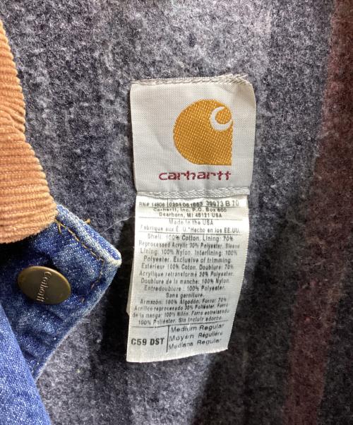 CarHartt（カーハート）CarHartt (カーハート) 裏地ブランケットデニムチョアコート　/　C59 DST インディゴ サイズ:Mの古着・服飾アイテム