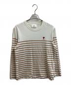 AMI Alexandre Mattiussiアミアレクサンドルマテュッシ）の古着「Border L S Tee（ボーダーティー）/ UTS300.072」｜ホワイト