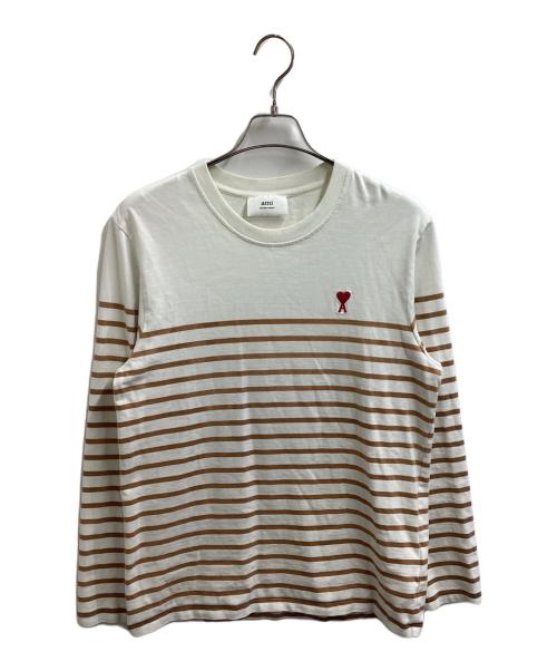 AMI Alexandre Mattiussi（アミアレクサンドルマテュッシ）AMI Alexandre Mattiussi (アミアレクサンドルマテュッシ) Border L S Tee（ボーダーティー）/ UTS300.072 ホワイト サイズ:Lの古着・服飾アイテム