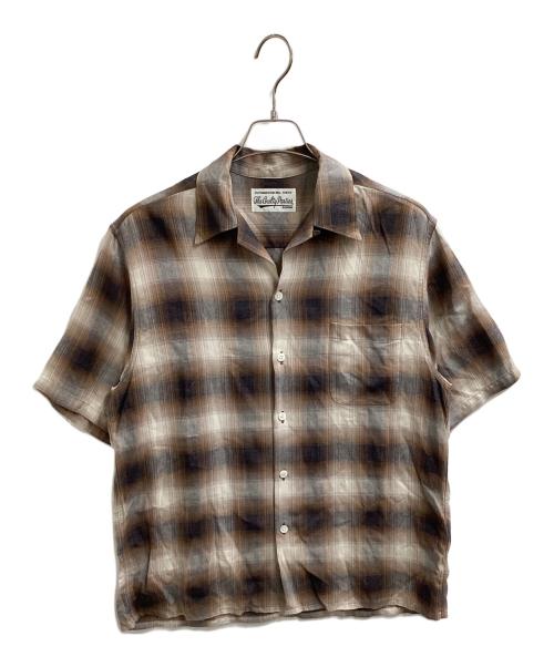 WACKO MARIA（ワコマリア）WACKO MARIA (ワコマリア) OMBRE CHECK OPEN COLLAR SHIRT (TYPE-1) ブラウン サイズ:Sの古着・服飾アイテム