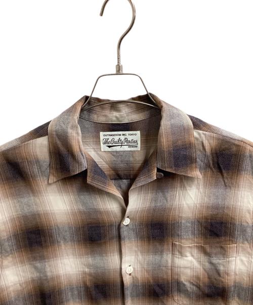WACKO MARIA（ワコマリア）WACKO MARIA (ワコマリア) OMBRE CHECK OPEN COLLAR SHIRT (TYPE-1) ブラウン サイズ:Sの古着・服飾アイテム