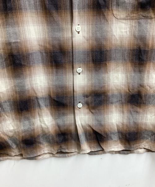 WACKO MARIA（ワコマリア）WACKO MARIA (ワコマリア) OMBRE CHECK OPEN COLLAR SHIRT (TYPE-1) ブラウン サイズ:Sの古着・服飾アイテム