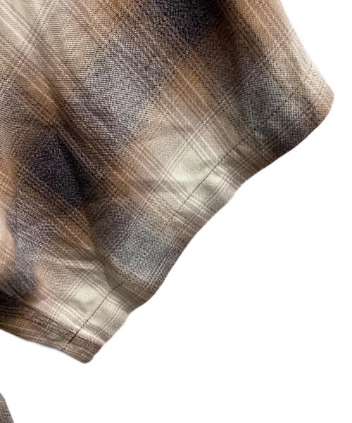 WACKO MARIA（ワコマリア）WACKO MARIA (ワコマリア) OMBRE CHECK OPEN COLLAR SHIRT (TYPE-1) ブラウン サイズ:Sの古着・服飾アイテム