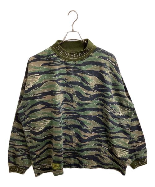 RENEGADE（レネゲード）RENEGADE (レネゲード) タイガーストライプカモ柄コットンプルオーバーシャツ オリーブ サイズ:ＸＸＬの古着・服飾アイテム