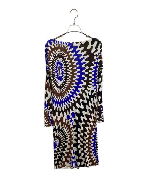 Emilio Pucci（エミリオ プッチ）Emilio Pucci (エミリオ プッチ) marilyn dress　/　72JG52 ブラウン×ブルー サイズ:38の古着・服飾アイテム