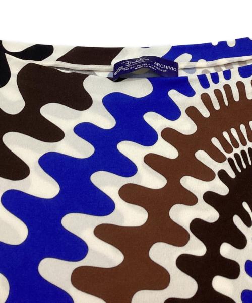 Emilio Pucci（エミリオ プッチ）Emilio Pucci (エミリオ プッチ) marilyn dress　/　72JG52 ブラウン×ブルー サイズ:38の古着・服飾アイテム