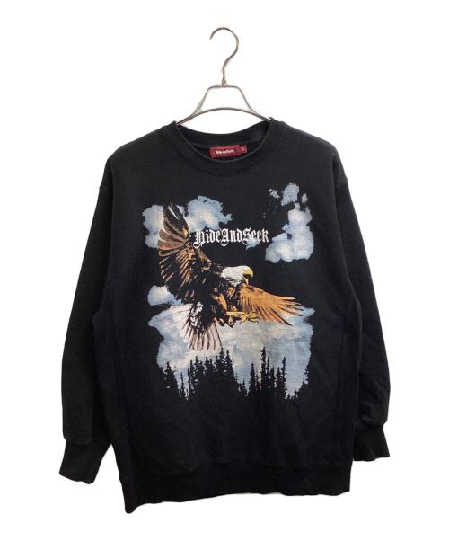 HIDE AND SEEK（ハイドアンドシーク）HIDE AND SEEK (ハイドアンドシーク) Eagle Sweat Shirt（イーグルスウェットシャツ）/ HC-090824 ブラック サイズ:XLの古着・服飾アイテム