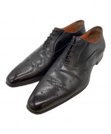 Santoni（サントーニ）の古着「レースアップ メダリオンシューズ」｜ブラック
