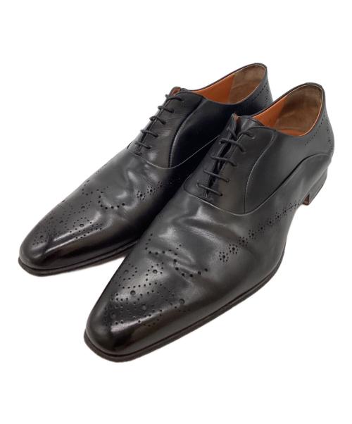 Santoni（サントーニ）Santoni (サントーニ) レースアップ メダリオンシューズ ブラック サイズ:9の古着・服飾アイテム