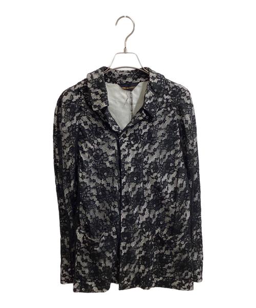 COMME des GARCONS（コムデギャルソン）COMME des GARCONS (コムデギャルソン) フラワーレースシャツジャケット / AD1993 / Synergy期 / 93AW ブラック サイズ:Mの古着・服飾アイテム