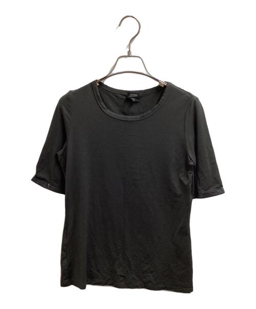 Jean Paul Gaultier FEMME（ジャンポールゴルチエ フェム）Jean Paul Gaultier FEMME (ジャンポールゴルチエ フェム) レザー切替カットソー　/　KK YG IA 0710 グレー サイズ:40の古着・服飾アイテム