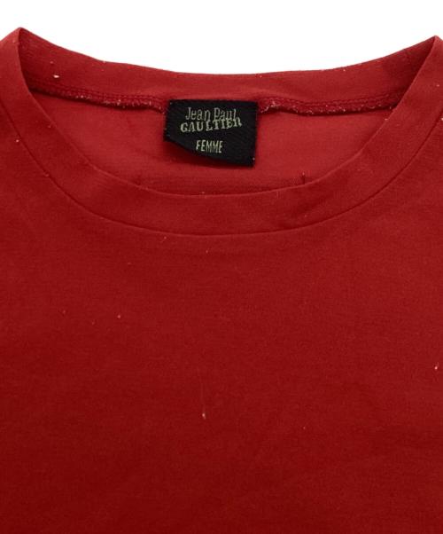 Jean Paul Gaultier FEMME（ジャンポールゴルチエ フェム）Jean Paul GAULTIER FEMME (ジャンポールゴルチエ フェム) パワーネットカットソー / CKK YG IS 0306 レッド サイズ:40の古着・服飾アイテム