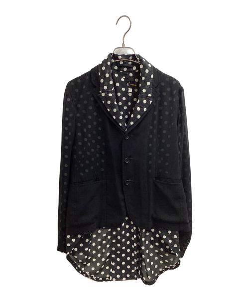COMME des GARCONS（コムデギャルソン）COMME des GARCONS (コムデギャルソン) シースルードットシャツドッキングジャケット/AD2010 ブラック サイズ:Mの古着・服飾アイテム