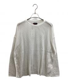 MAISON SPECIAL（メゾンスペシャル）の古着「メッシュプライムオーバークルーネックロングスリーブTシャツ」｜ホワイト