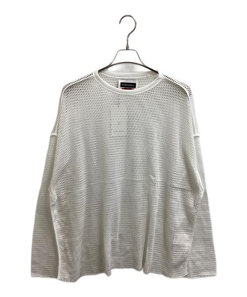 MAISON SPECIAL（メゾンスペシャル）MAISON SPECIAL (メゾンスペシャル) メッシュプライムオーバークルーネックロングスリーブTシャツ ホワイト サイズ:02の古着・服飾アイテム