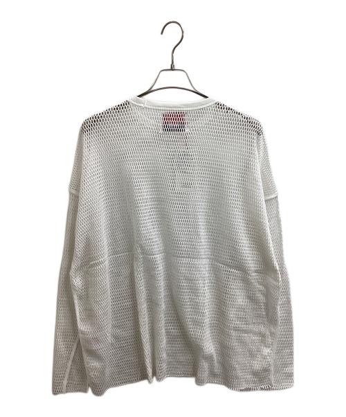 MAISON SPECIAL（メゾンスペシャル）MAISON SPECIAL (メゾンスペシャル) メッシュプライムオーバークルーネックロングスリーブTシャツ ホワイト サイズ:02の古着・服飾アイテム