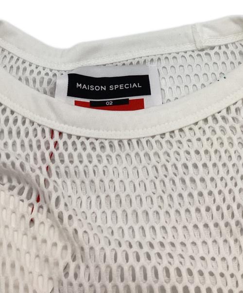 MAISON SPECIAL（メゾンスペシャル）MAISON SPECIAL (メゾンスペシャル) メッシュプライムオーバークルーネックロングスリーブTシャツ ホワイト サイズ:02の古着・服飾アイテム