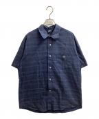 stussyステューシー）の古着「S/Sチェックシャツ」｜ネイビー
