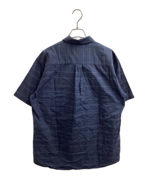 stussy（ステューシー）stussy (ステューシー) S/Sチェックシャツ ネイビー サイズ:Lの古着・服飾アイテム