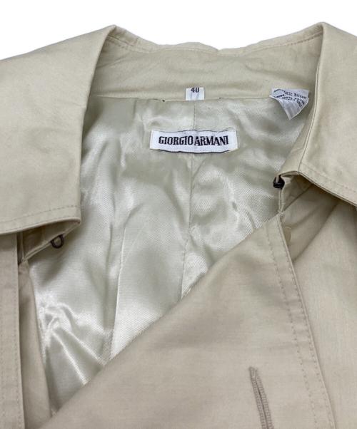GIORGIO ARMANI（ジョルジオアルマーニ）GIORGIO ARMANI (ジョルジオアルマーニ) 90s レーヨン ナイロン トレンチコート ベージュ サイズ:4の古着・服飾アイテム