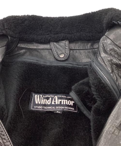 Wind Armor（ウィンドアーマー）Wind Armor (ウィンドアーマー) ライナー付き カウレザーコート ブラック サイズ:3Lの古着・服飾アイテム