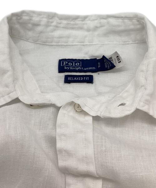 POLO RALPH LAUREN（ポロ・ラルフローレン）POLO RALPH LAUREN (ポロ・ラルフローレン) リネン L/Sシャツ ホワイト サイズ:Sの古着・服飾アイテム