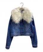 AMI PARISアミ パリス）の古着「Furry Collar Denim Jacket　/　FJK208.601」｜インディゴ