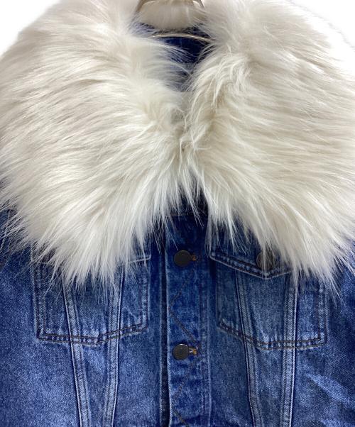 AMI PARIS（アミ パリス）AMI PARIS (アミ パリス) Furry Collar Denim Jacket　/　FJK208.601 インディゴ サイズ:Lの古着・服飾アイテム