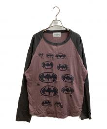 Black Weirdos（ブラック ウィドース）の古着「BATMAN RAGLAN L/S TEE / バットマンラグラン L/S TEE」｜パープル×グレー