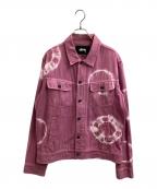 stussyステューシー）の古着「TIE DIE TRACKER JACKET / タイダイトラッカージャケット」｜ピンク