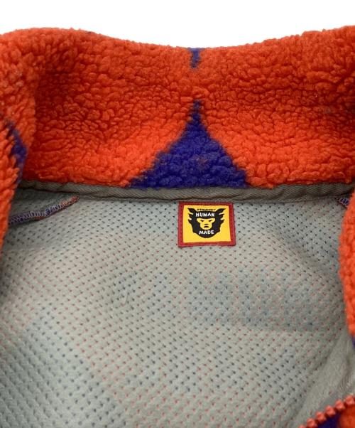 HUMAN MADE（ヒューマンメイド）HUMAN MADE (ヒューマンメイド) HEART FLEECE JACKET オレンジ×ブルー サイズ:Lの古着・服飾アイテム