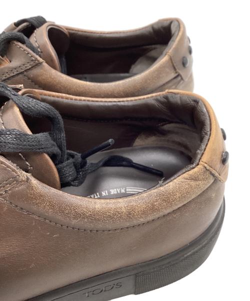 TOD'S（トッズ）TOD'S (トッズ) BROWN LEATHER LOW TOP SNEAKER / ブラウンレザーロートップスニーカー ブラウン サイズ:8 1/2の古着・服飾アイテム