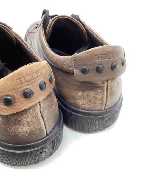 TOD'S（トッズ）TOD'S (トッズ) BROWN LEATHER LOW TOP SNEAKER / ブラウンレザーロートップスニーカー ブラウン サイズ:8 1/2の古着・服飾アイテム