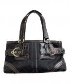 COACHコーチ）の古着「ソーホーシグネチャージップサッチェル バックル / 5089」｜ブラック