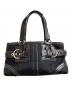 COACH（コーチ）の古着「ソーホーシグネチャージップサッチェル バックル / 5089」｜ブラック