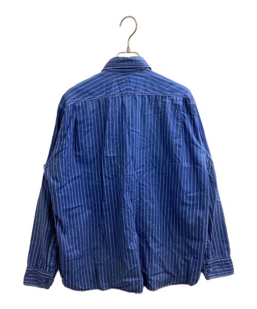 Dry Bones（ドライボーンズ）Dry bones (ドライボーンズ) ウォバッシュストライプワークシャツ ブルー サイズ:40の古着・服飾アイテム