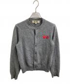 PLAY COMME des GARCONSプレイコムデギャルソン）の古着「ハートワッペンカーディガン」｜グレー