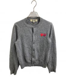 PLAY COMME des GARCONS（プレイコムデギャルソン）の古着「ハートワッペンカーディガン」｜グレー