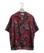 NIPOALOHA二ポアロハ）の古着「SHORT SLEEVE ALOHA SHIRT / 伊藤若冲 群鶏 / BEAUTY&YOUTH別注 / N25-SSH102SP」｜レッド