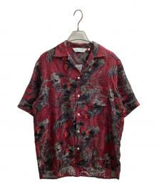 NIPOALOHA（二ポアロハ）の古着「SHORT SLEEVE ALOHA SHIRT / 伊藤若冲 群鶏 / BEAUTY&YOUTH別注 / N25-SSH102SP」｜レッド