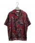 NIPOALOHA（二ポアロハ）の古着「SHORT SLEEVE ALOHA SHIRT / 伊藤若冲 群鶏 / BEAUTY&YOUTH別注 / N25-SSH102SP」｜レッド